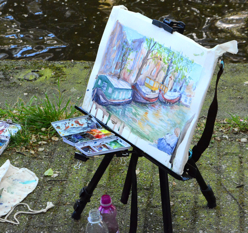 Urban sketching work shop in Amsterdam, May 2016